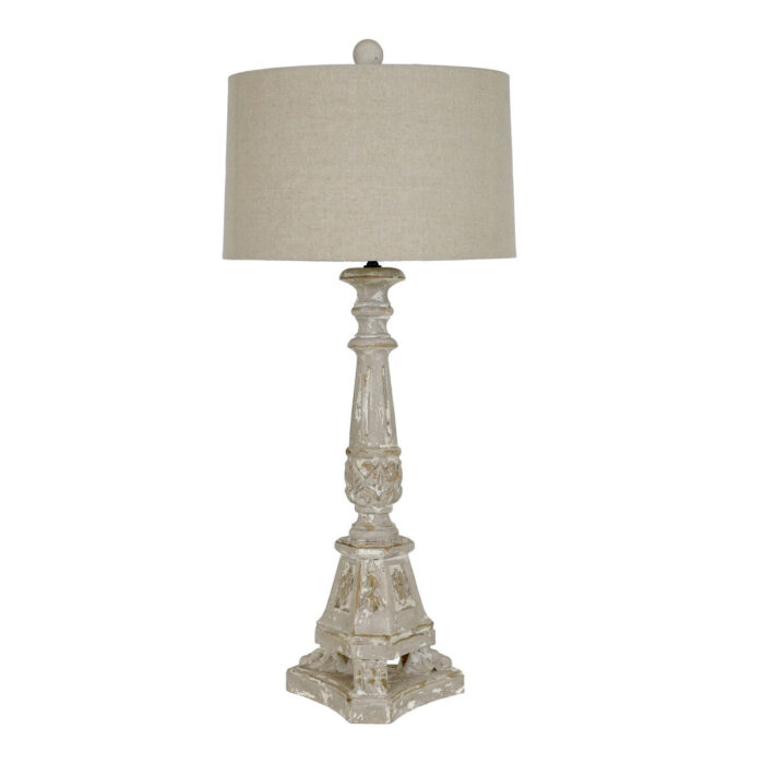 Fletcher Carved Wood Table Lamp