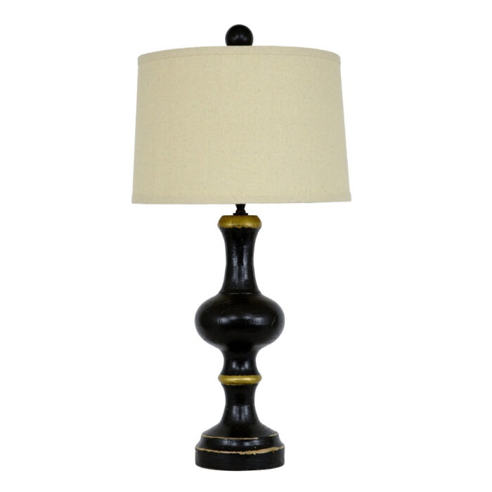 Lillian Home Ellis Solid Wood Black Table Lamp