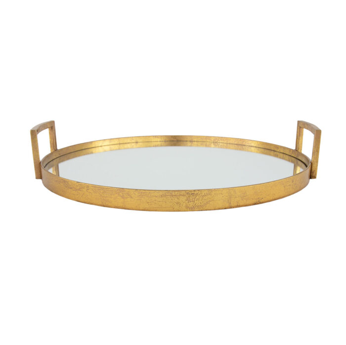 Ono Gold Round Mirrored Tray- Lillian Home