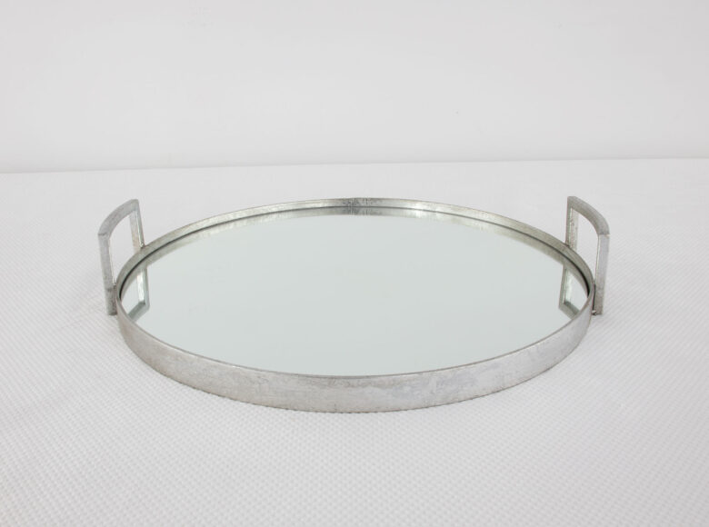 Ono Silver Round Mirrored Tray - Image 2