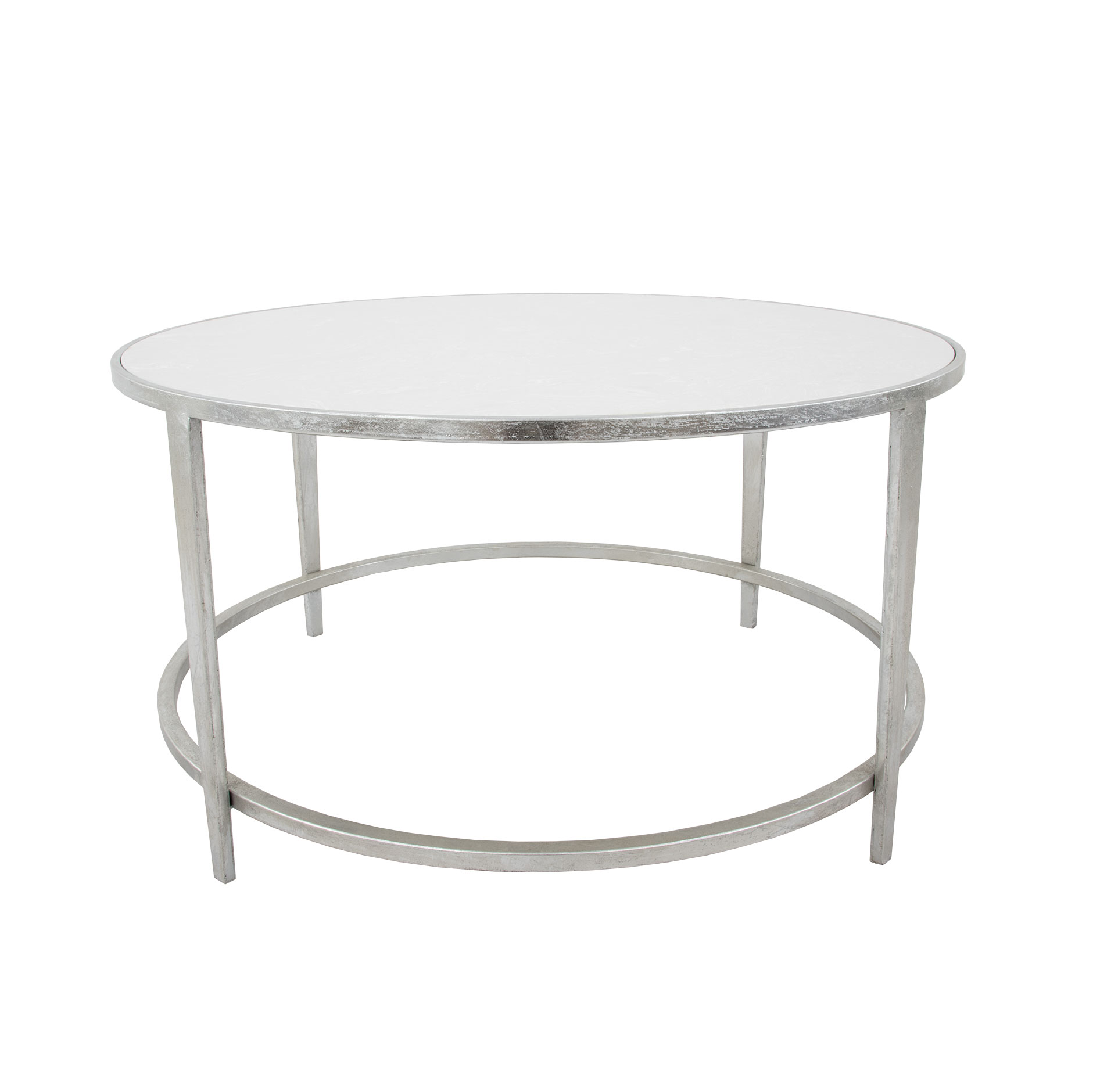 Augustine Silver Round Coffee Table- Lillian Home