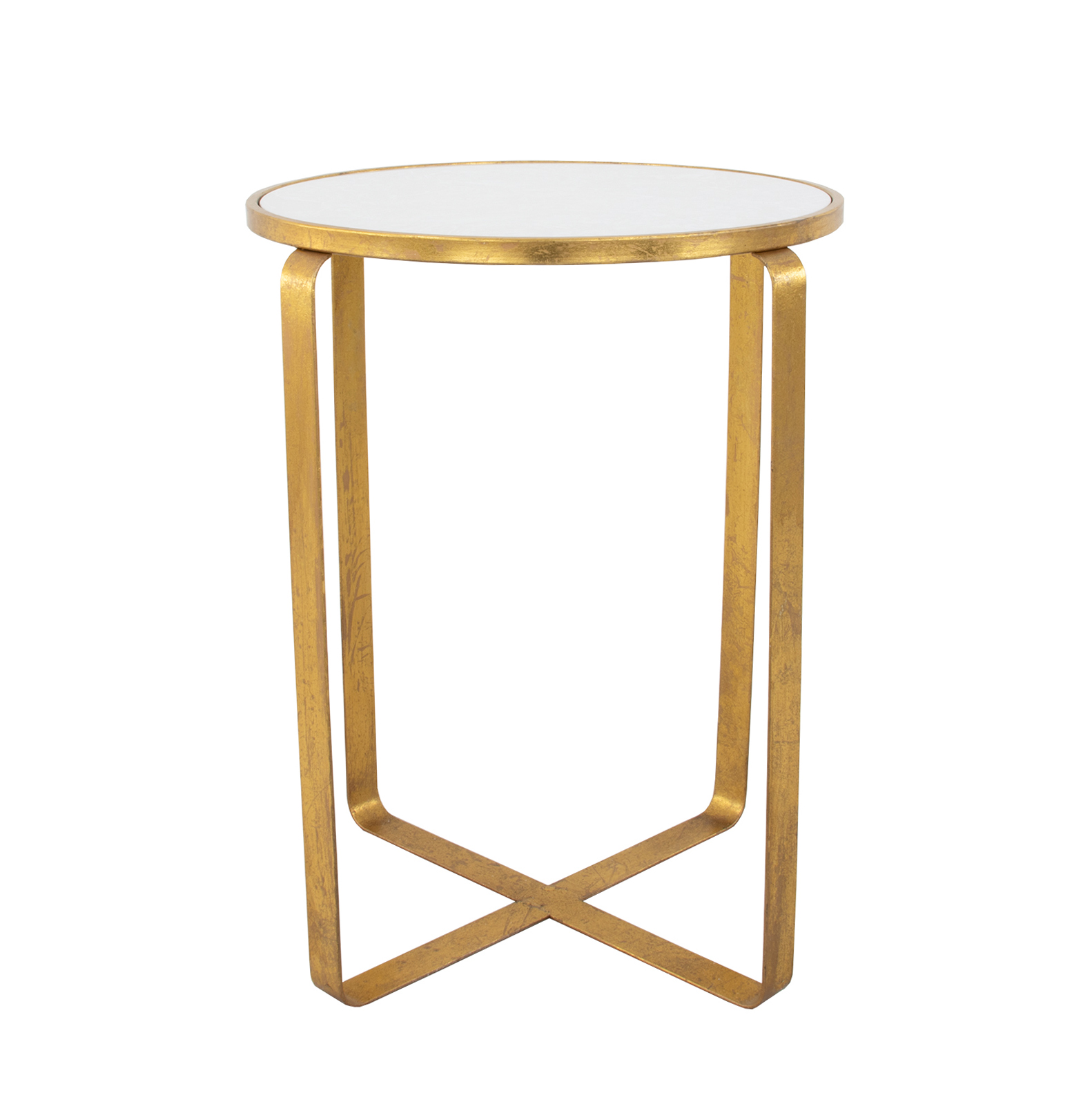 Dona Gold Stone Top Side Table- Lillian Home