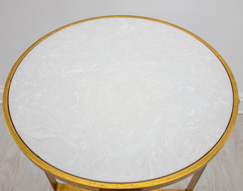 Dona Gold Stone Top Side Table - Image 4