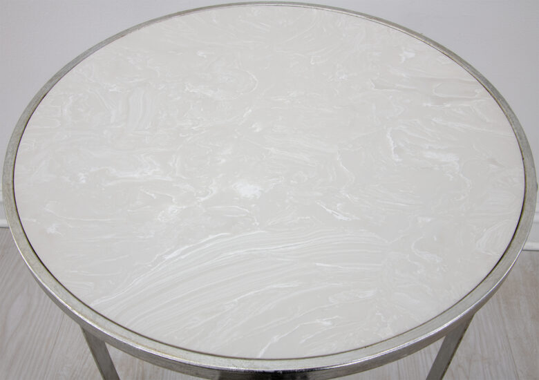 Dona Silver Stone Top Side Table - Image 4