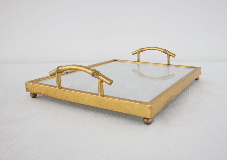 Lalana Gold Tray with White Stone - Image 3