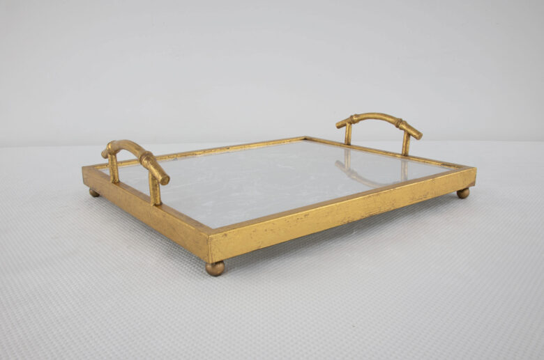 Lalana Gold Tray with White Stone - Image 5