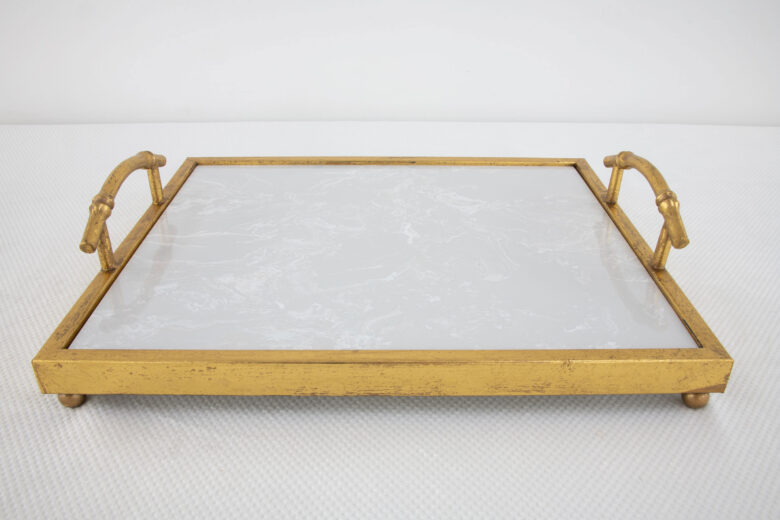 Lalana Gold Tray with White Stone - Image 4