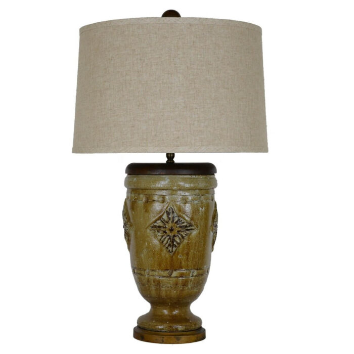 Selena Green and Brown Pottery Table Lamp - Lillian Home