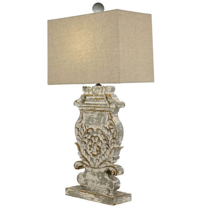 Lyle Carved Wood Table Lamp | Lillian Home | Buy Now
