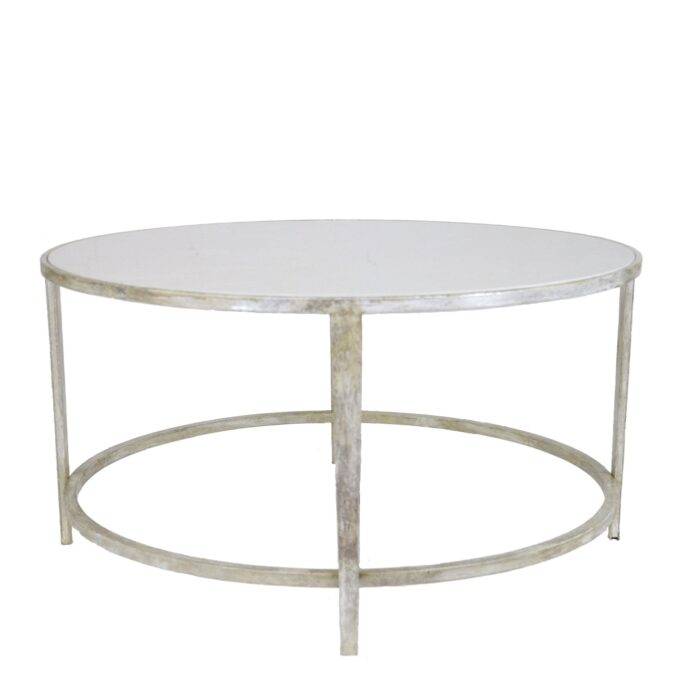 Augustine Silver Round Coffee Table - Lillian Home