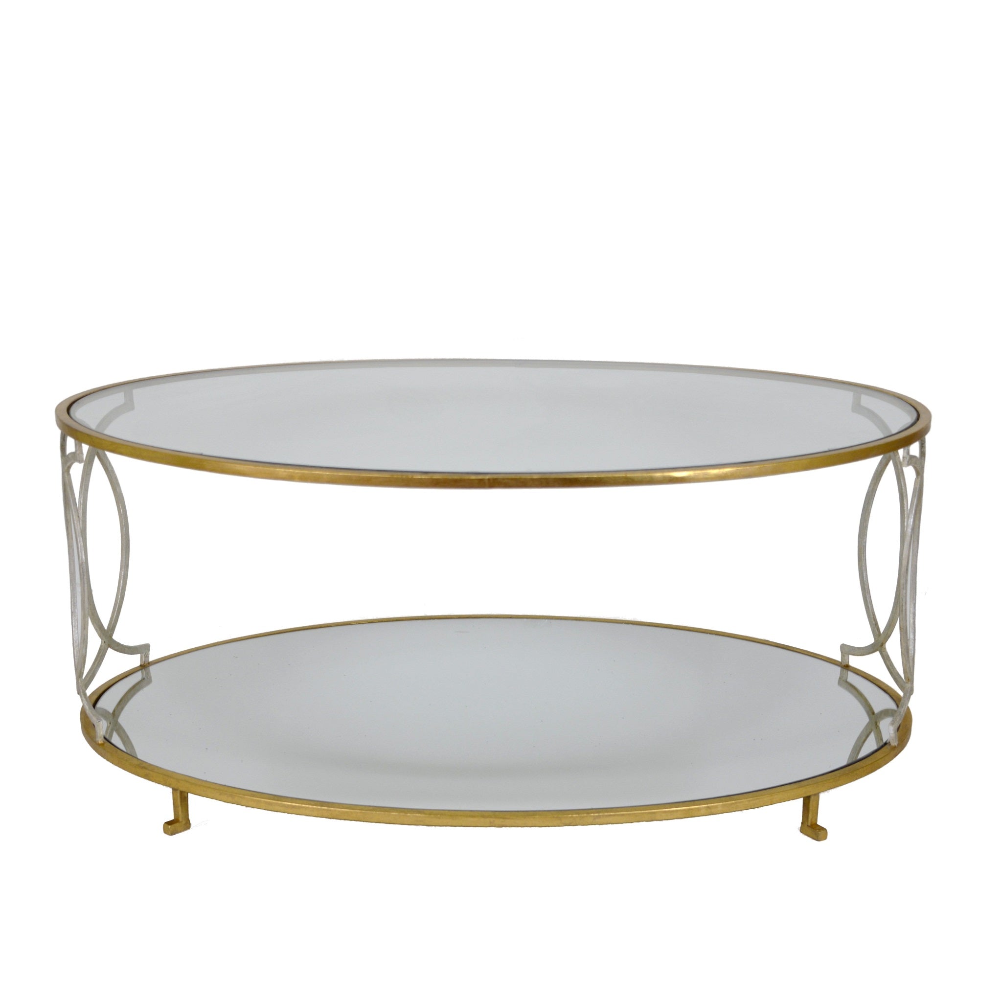 Coco Silver and Gold 2 Shelves Coffee Table - Lillian Home 