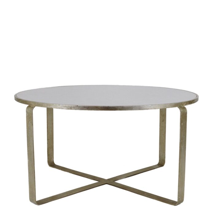 Donnas Silver Leaf Stone Top Coffee Table - Lillian Home