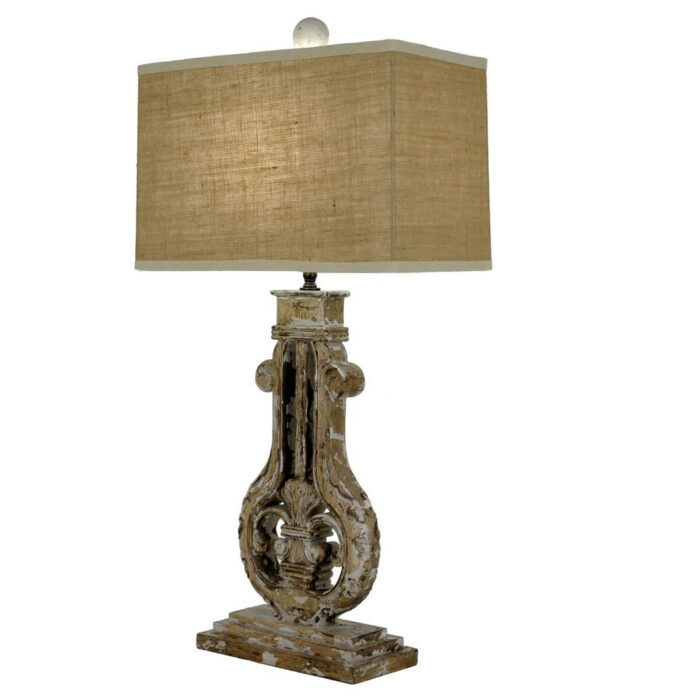 Bruno Carved Wood Table Lamp | Lillian Home | Buy Now