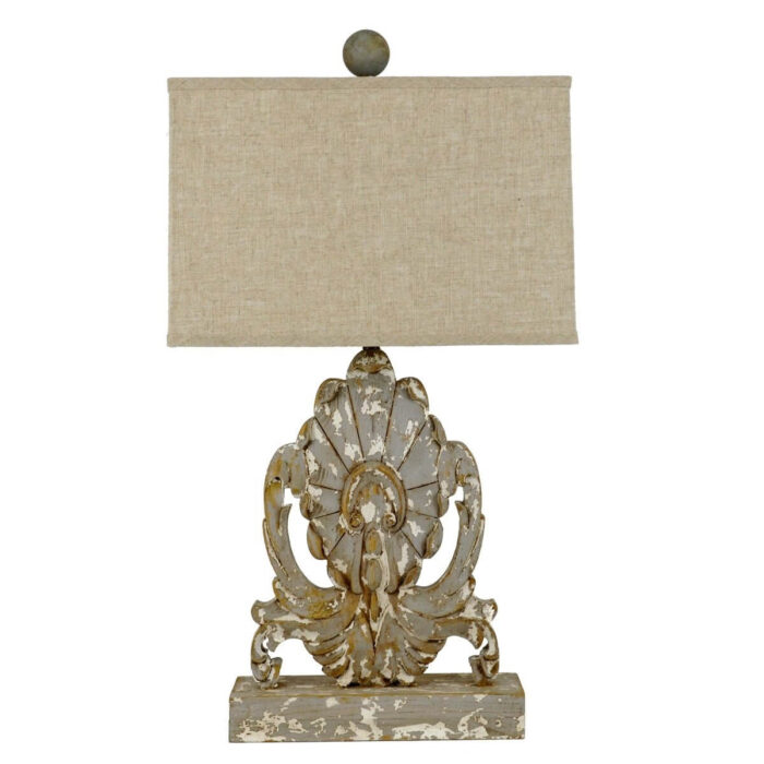 Thalia Carved Wood Table Lamp | Lillian Home | Shop Now