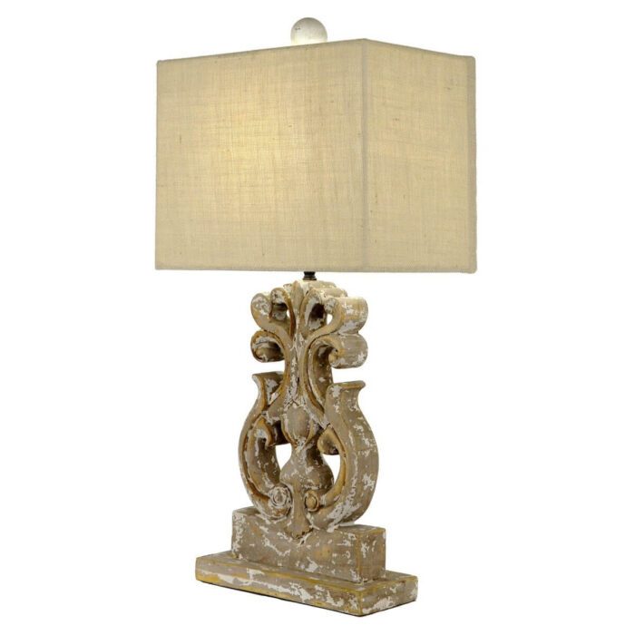 Seren Carved Wood Table Lamp | Lillian Home | Shop Now