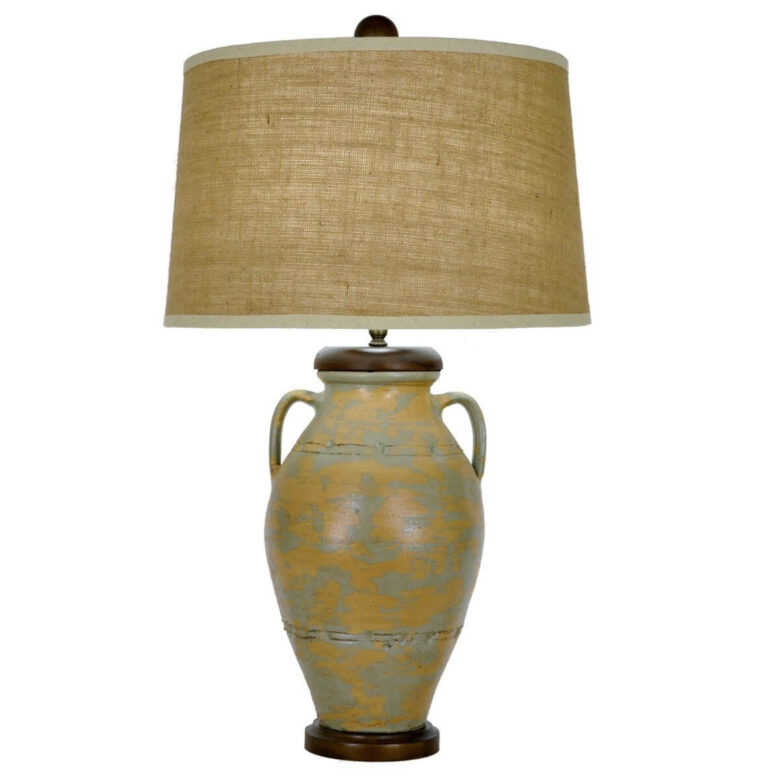 Rama Green and Gold Pottery Table Lamp - Lillian Home