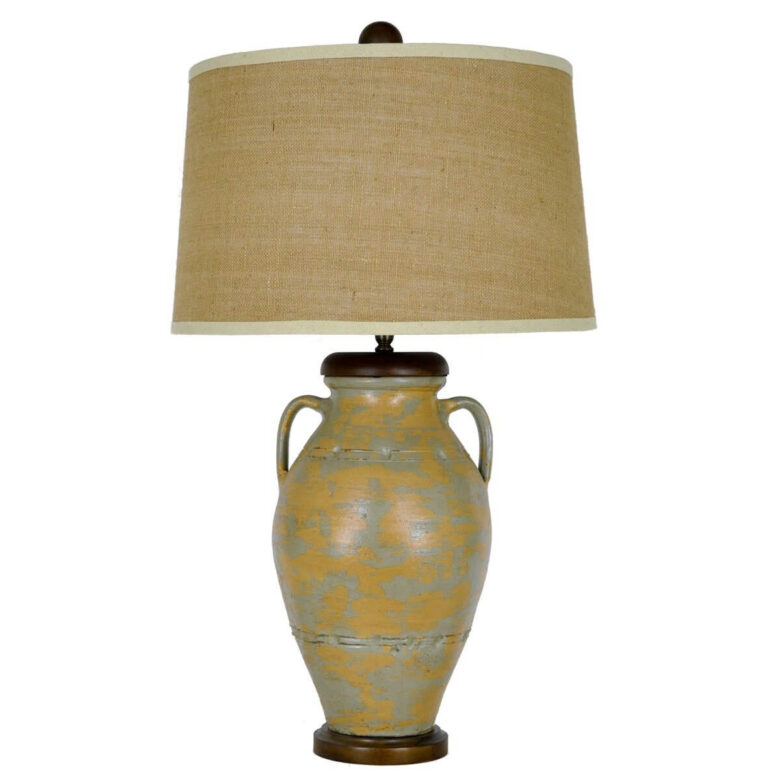 Rama Green and Gold Pottery Table Lamp - Lillian Home