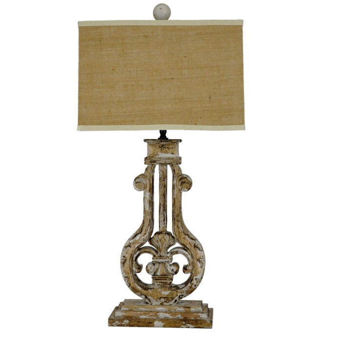 Bruno Carved Wood Table Lamp | Lillian Home | Shop Now