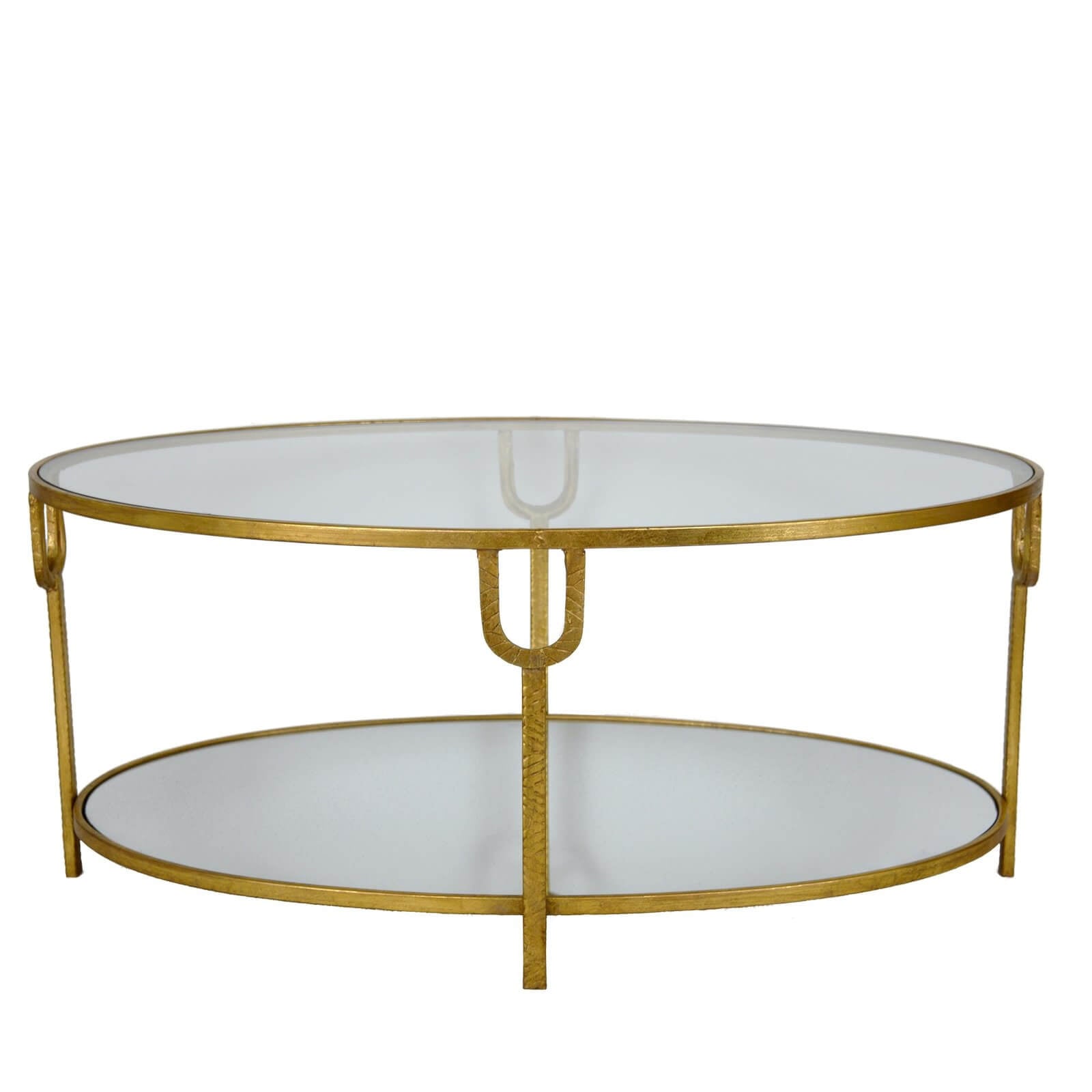 Blanca Oval Gold Coffee Table - Lillian Home 