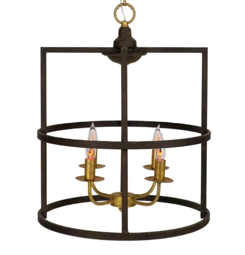 Louisino 4 Light Brown and Gold Lantern - Lillian Home