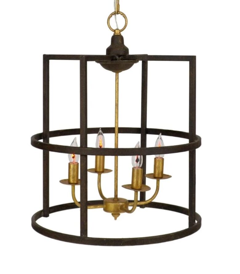 Louisino 4 Light Brown and Gold Lantern - Lillian Home