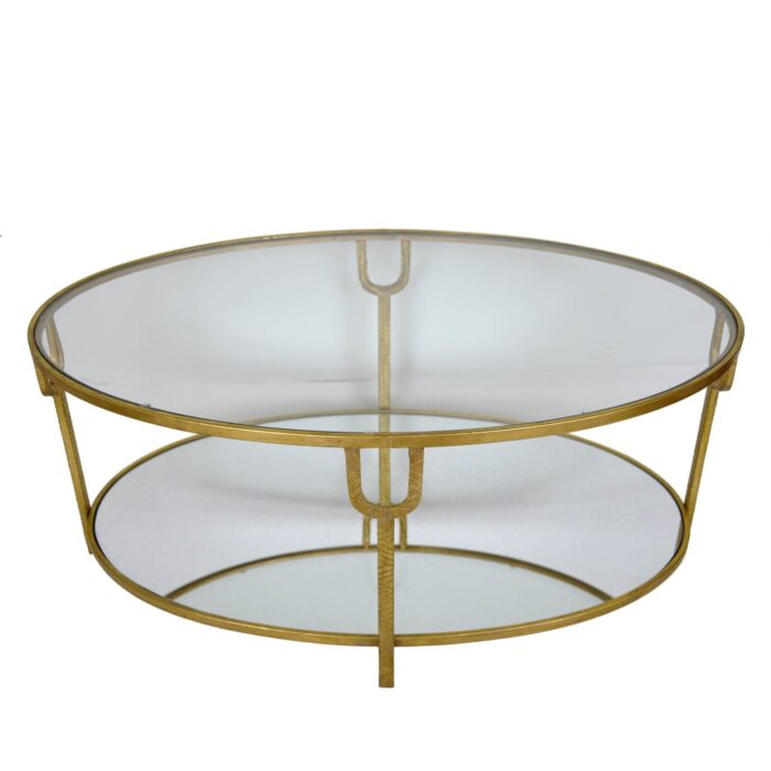 Blanca Oval Gold Coffee Table - Lillian Home