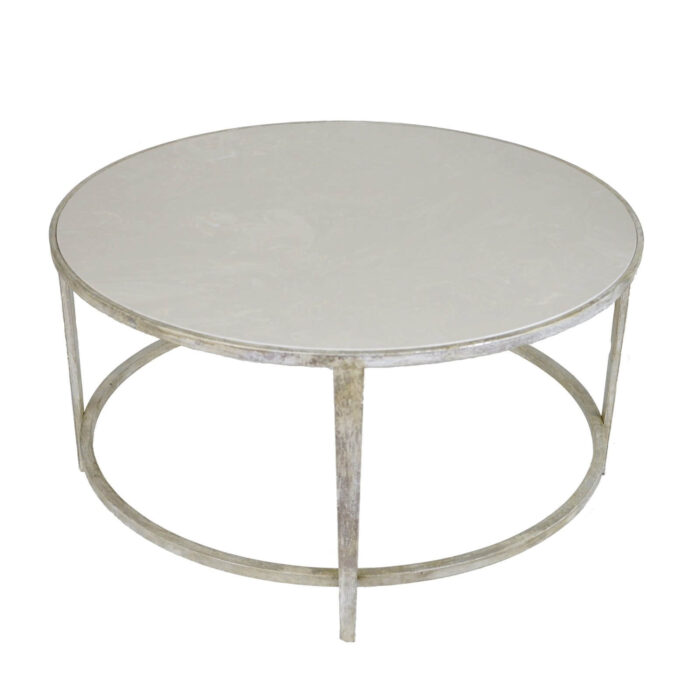 Augustine Silver Round Coffee Table - Lillian Home