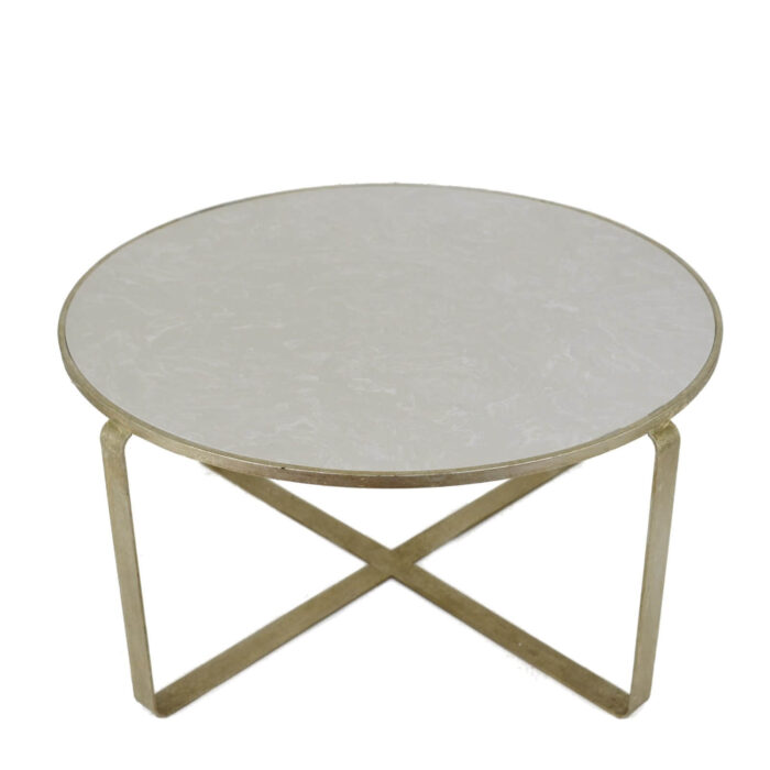 Donnas Silver Leaf Stone Top Coffee Table - Lillian Home