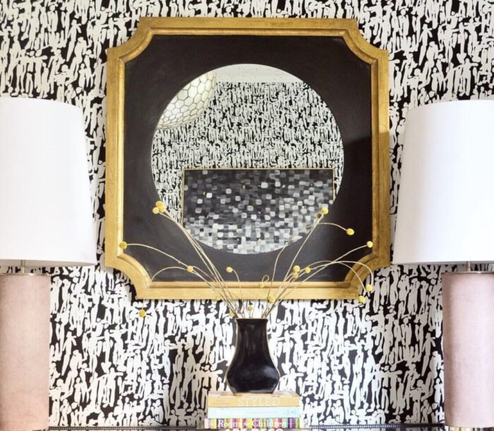Zeke Black and Gold Wall Mirror- Lillian Home