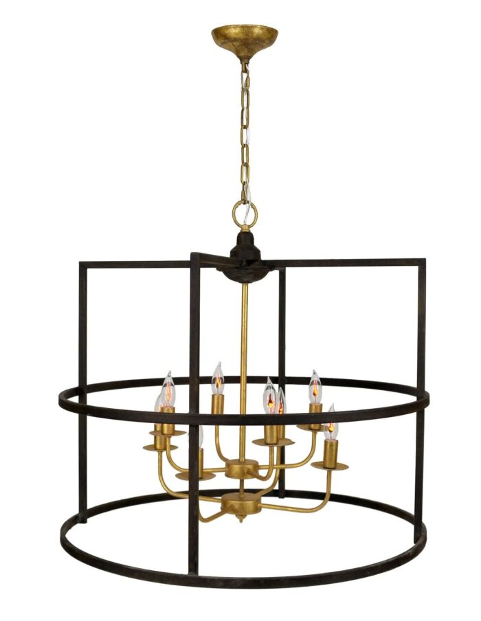 Central 8 Light Brown and Gold Lantern - Lillian Home