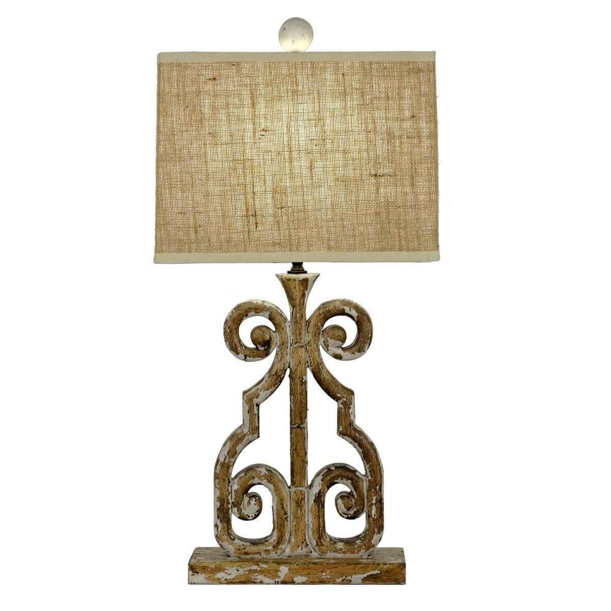 Edison Carved Wood Table Lamp | Lillian Home 