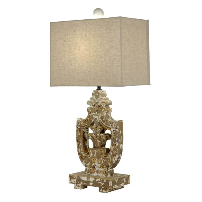 Hugo Carved Wood Table Lamp | Lillian Home | Buy Now
