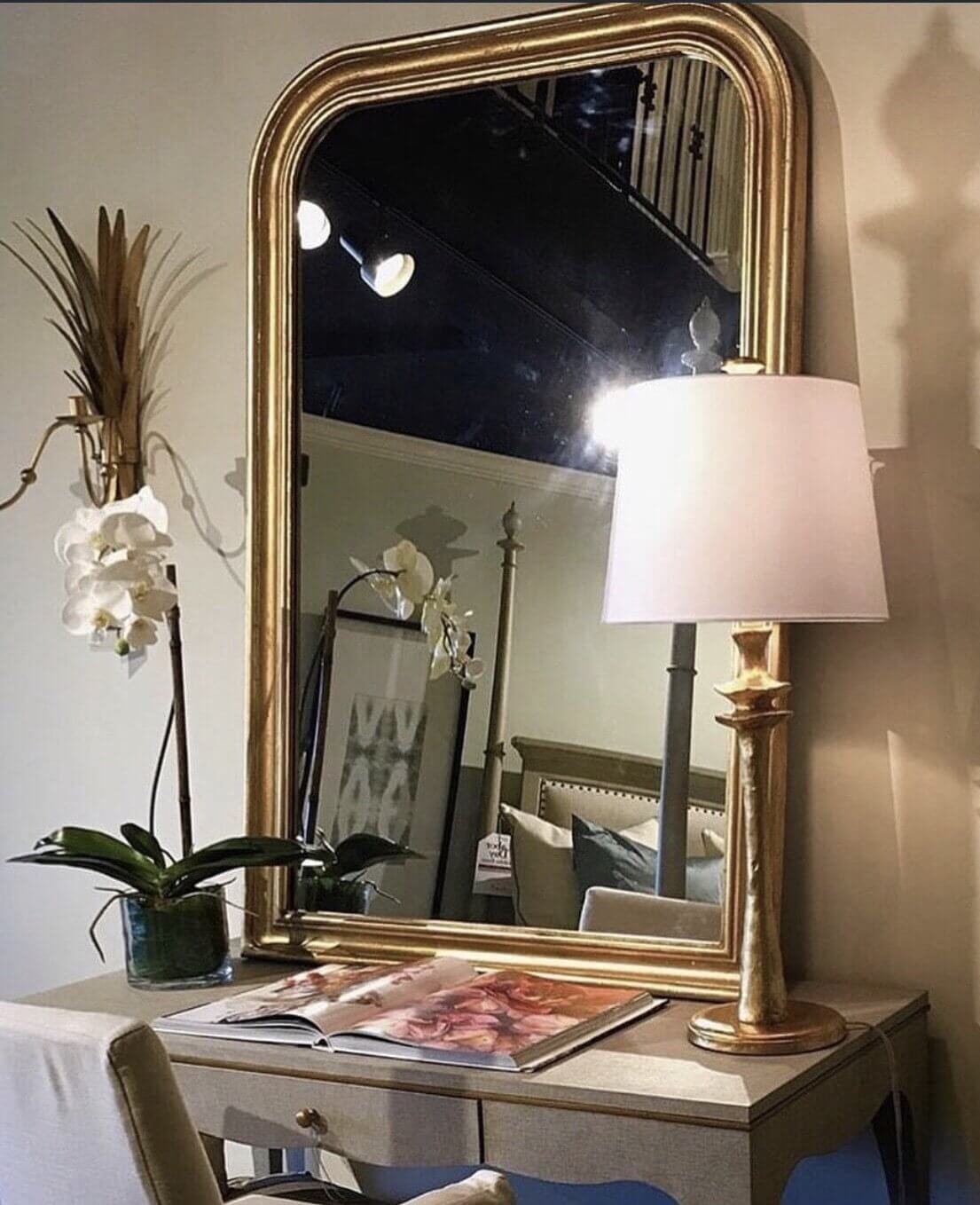 Ova Gold Leaf Louis Philippe Mirror at Lillian Home