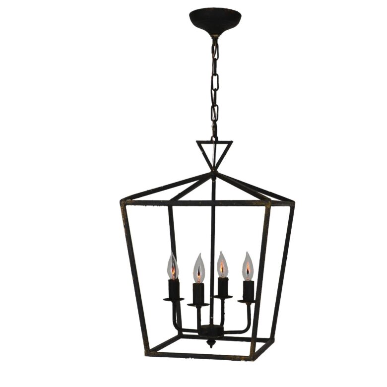 Dana 4 Light Black Lantern - Lillian Home