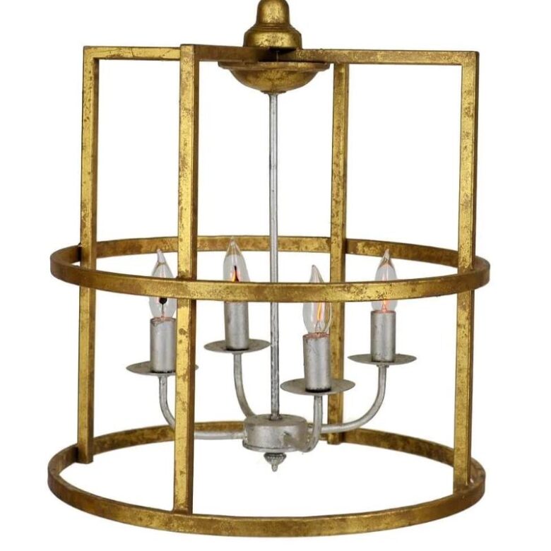 Louisino 4 Light Silver and Gold Lantern - Lillian Home