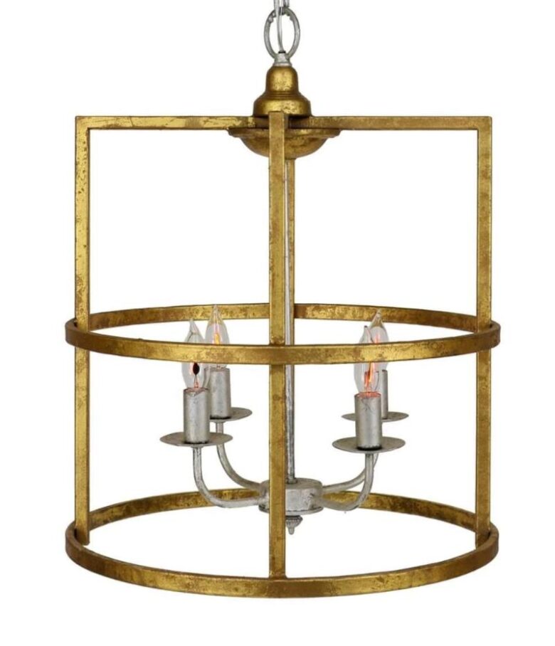 Louisino 4 Light Silver and Gold Lantern - Lillian Home