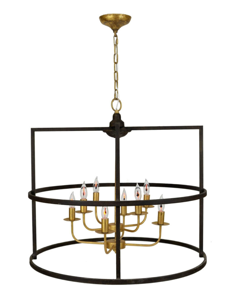 Central 8 Light Brown and Gold Lantern - Lillian Home