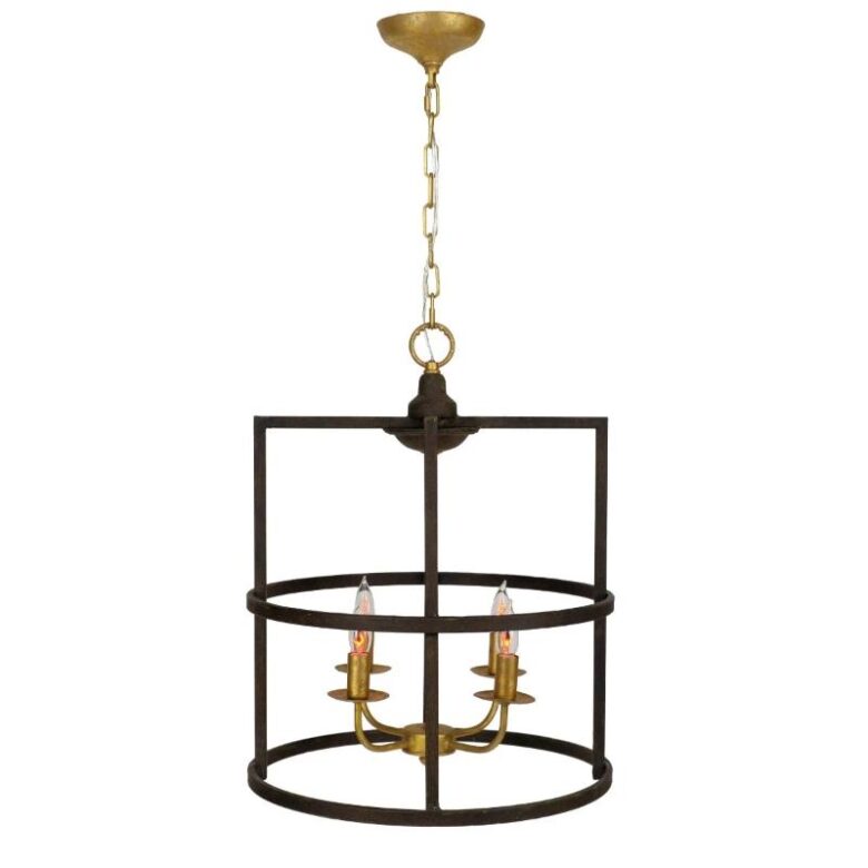 Louisino 4 Light Brown and Gold Lantern - Lillian Home