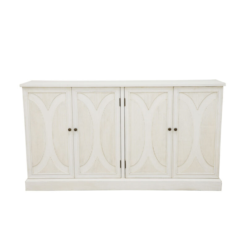 Cecilia White Narrow Cabinet- Lillian Home