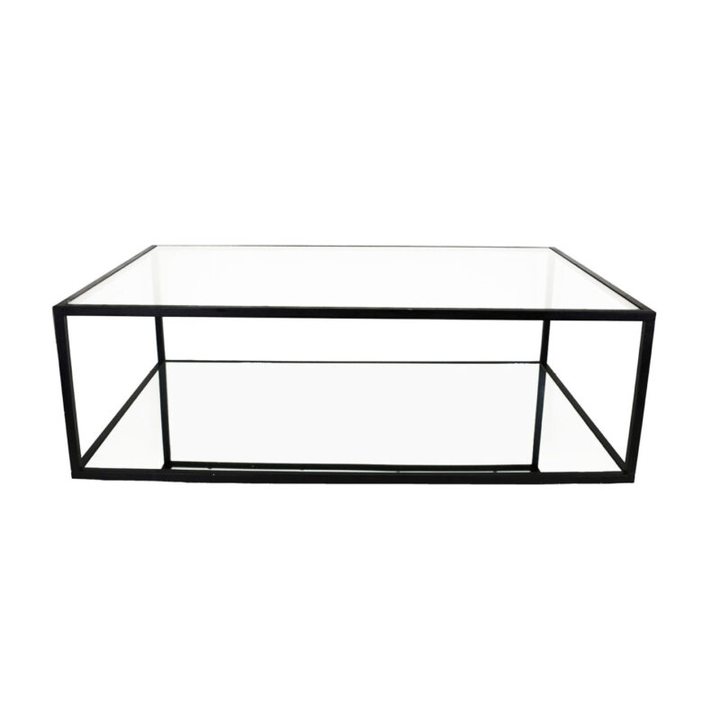 Emily 2 Shelves Black Coffee Table- Lillian Home