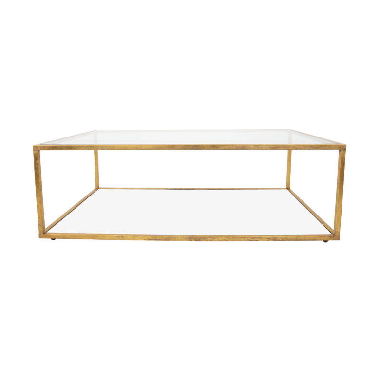 Emily 2 Shelves Gold Coffee Table- Lillian Home