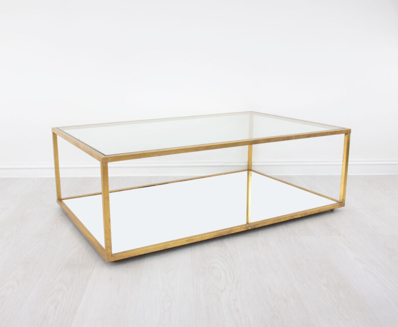 Emily 2 Shelves Gold Coffee Table - Image 3