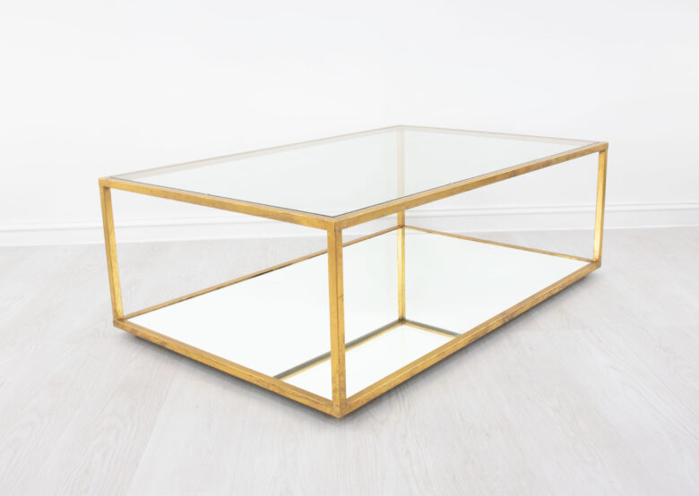 Emily 2 Shelves Gold Coffee Table - Image 4