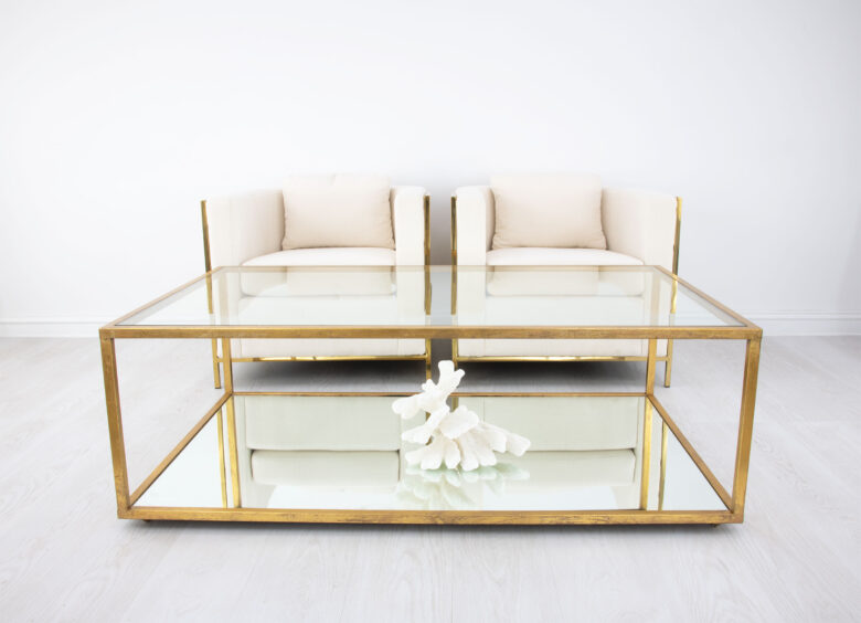 Emily 2 Shelves Gold Coffee Table - Image 6