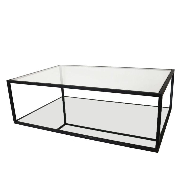 Emily 2 Shelves Black Coffee Table - Lillian Home