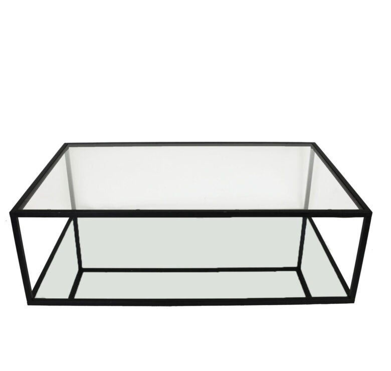 Emily 2 Shelves Black Coffee Table - Lillian Home