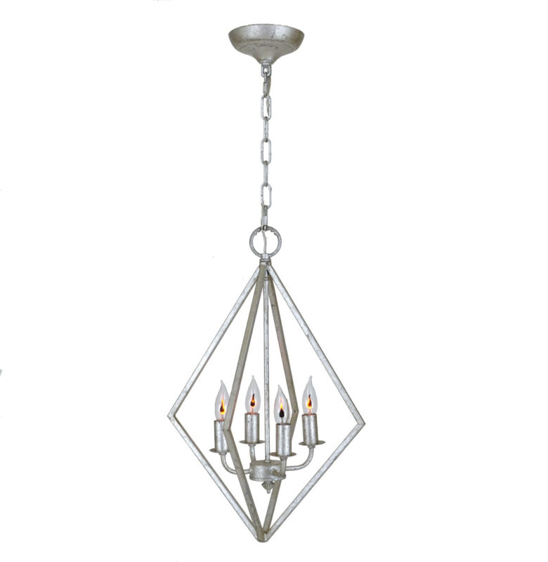 Averes 4 Light Silver Leaf Pendant Light - Lillian Home