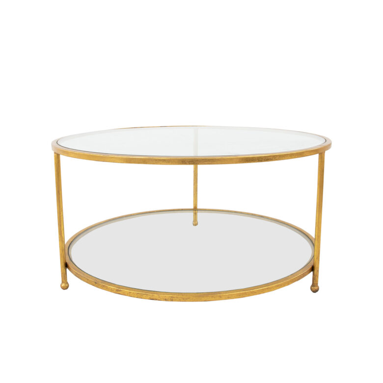 Lilia Gold Round Coffee Table- Lillian Home