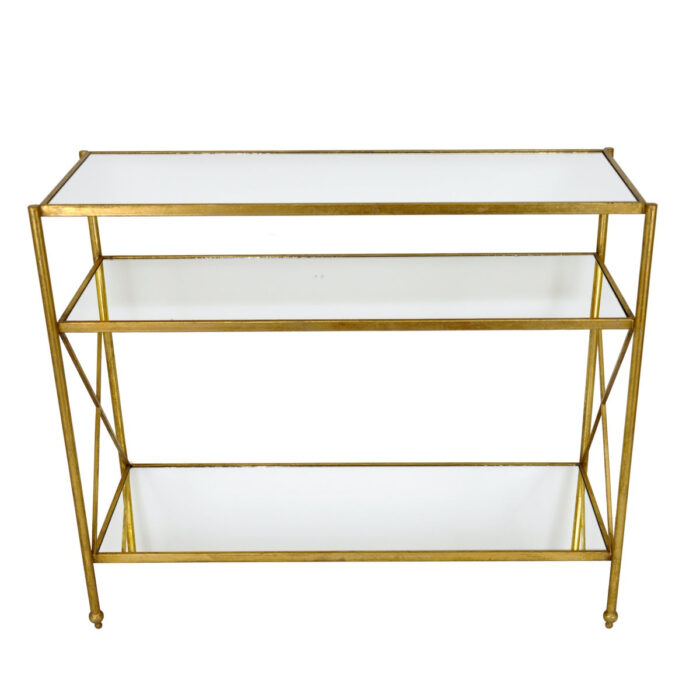 Alan Gold Console Table with 3 Shelves - Lillian Home