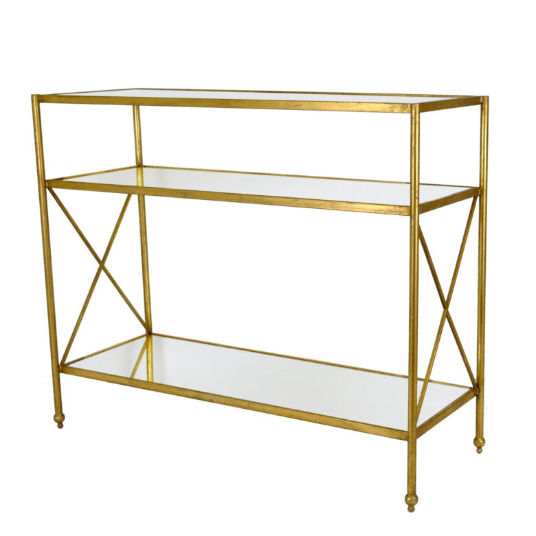 Alan Gold Console Table with 3 Shelves - Lillian Home